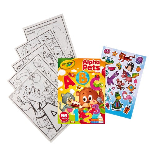 Crayola Alpha Pets Coloring Book With Stickers 96 Pages