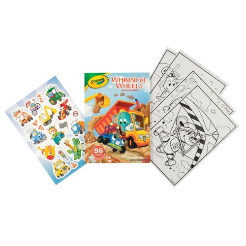 Crayola Whimsical Wheels Coloring Book With Stickers 96 Pages