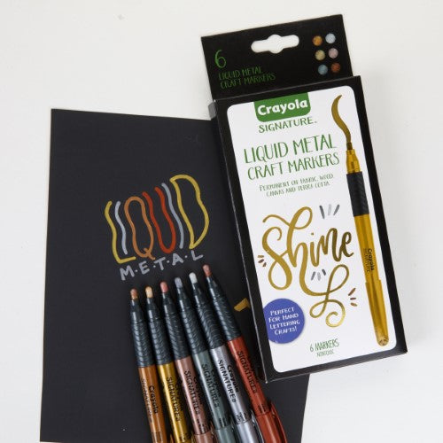 Crayola Signature Liquid Metal Permanent Art Markers 6Pk