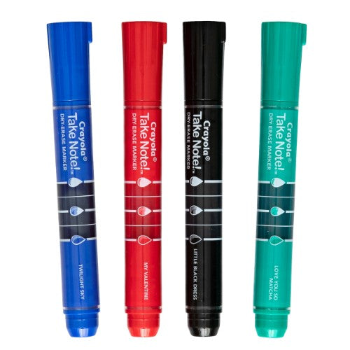 Crayola Take Note Whiteboard Broadline Markers 4Pk