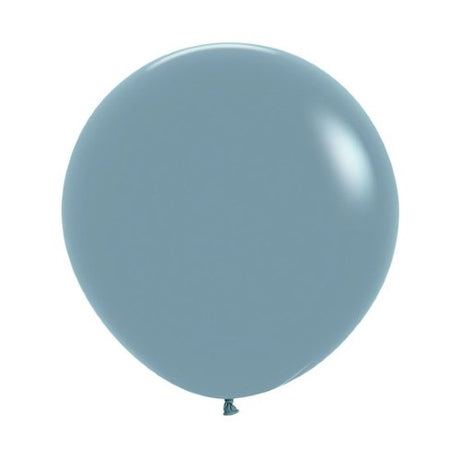 Pack of 10 Sempertex 60cm pastel dusk blue latex balloons, perfect for elegant celebrations and decorations.