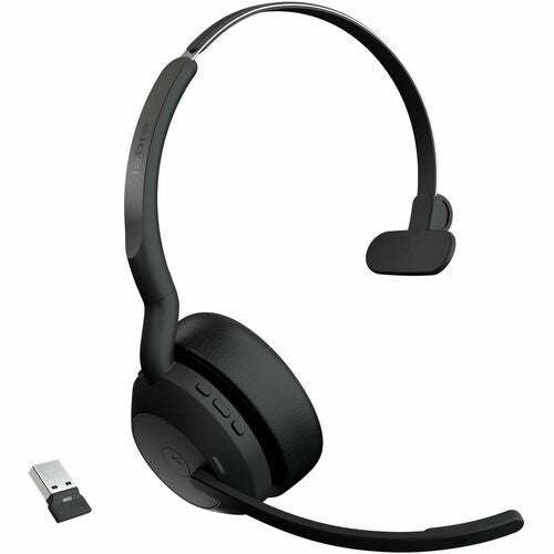 Jabra Evolve 2 55 Link 380a MS Mono Headset - Wireless Bluetooth Headphone with ANC & Noise-Canceling Mic