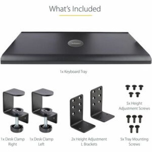 Adjustable Under-Desk Keyboard Tray - Ergonomic Clamp-On Design, Supports 12kg/26.5lb