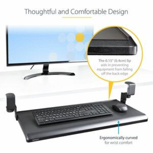 Adjustable Under-Desk Keyboard Tray - Ergonomic Clamp-On Design, Supports 12kg/26.5lb