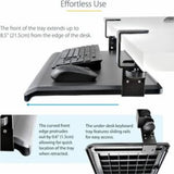 Adjustable Under-Desk Keyboard Tray - Ergonomic Clamp-On Design, Supports 12kg/26.5lb