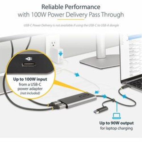 USB-C to Dual HDMI Adapter 4K 60Hz with Power Delivery - Dual Monitor Support for Laptops