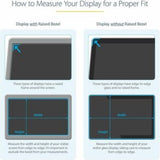 28-inch privacy filter for computer monitor, anti-glare, reduces blue light, protects data, reversible matte and glossy sides.