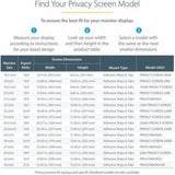 19.5" Computer Monitor Privacy Filter - Anti-Glare, Blue Light Reduction, Reversible Design