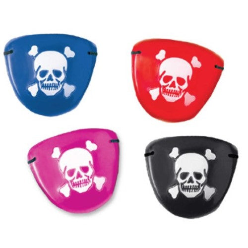 Pack of 4 charming pirate eye patches for creative costumes, suitable for all ages and themed events.