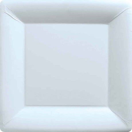 Frosty white square paper plates, 17cm, eco-friendly, pack of 20, perfect for parties and gatherings.