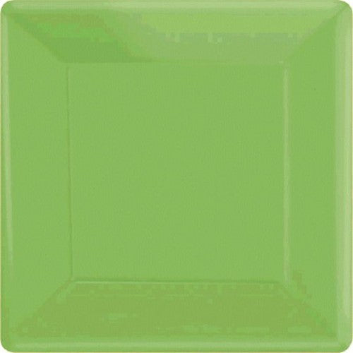 17cm square kiwi-themed disposable paper plates, pack of 20, perfect for outdoor dining and eco-friendly gatherings.