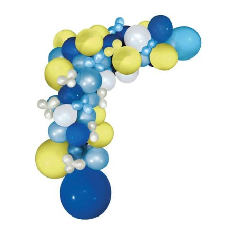 Vibrant Mediterranean Balloon Garland Kit with 70 balloons and assembly essentials for stunning celebrations.
