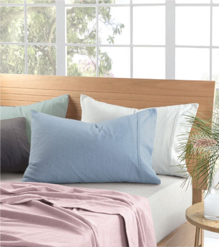 Queen Sheet Set - Logan and Mason PLAIN DYED FLANNELETTE SURF