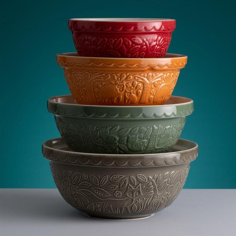 Mason Cash In The Forest Mixing Bowl 21cm | Burgundy
