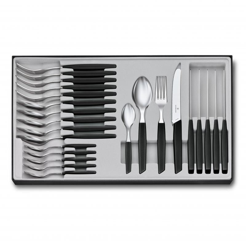 Victorinox Swiss Modern Table Set 24 Piece | Black