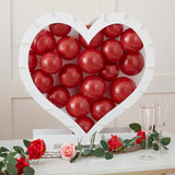 Heart-shaped balloon mosaic stand for romantic celebrations, easy to assemble, eco-friendly, and perfect for centerpieces.
