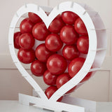 Heart-shaped balloon mosaic stand for romantic celebrations, easy assembly, eco-friendly design, and customizable with balloons.