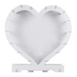 Heart-shaped balloon mosaic stand for romantic celebrations, easy to assemble with biodegradable balloons and eco-friendly packaging.