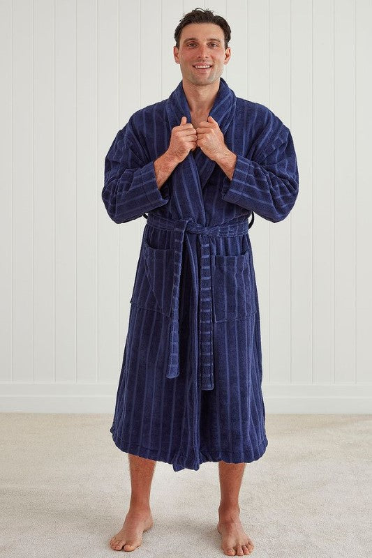 Relaxation Bathrobe / Robe - Navy (L/XL) - BAKSANA