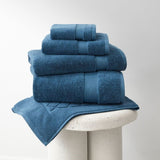 Plush Atlantic Turkish hand towel by Baksana, 47 x 76cm, 650gsm, made from 100% OEKO-TEX® certified cotton.