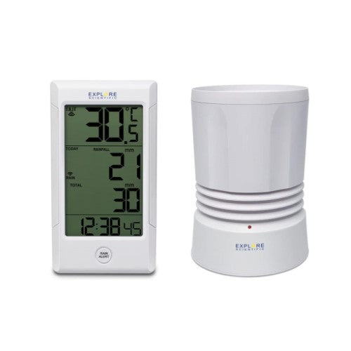 BRESSER RAIN GUAGE WITH INDOOR/OUTDOOR TEMPERATURE