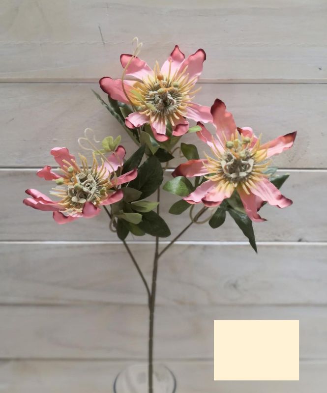 Artificial Passion Fruit Flower Spray (Pink)