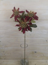 Artificial Passion Fruit Flower Spray (Red)