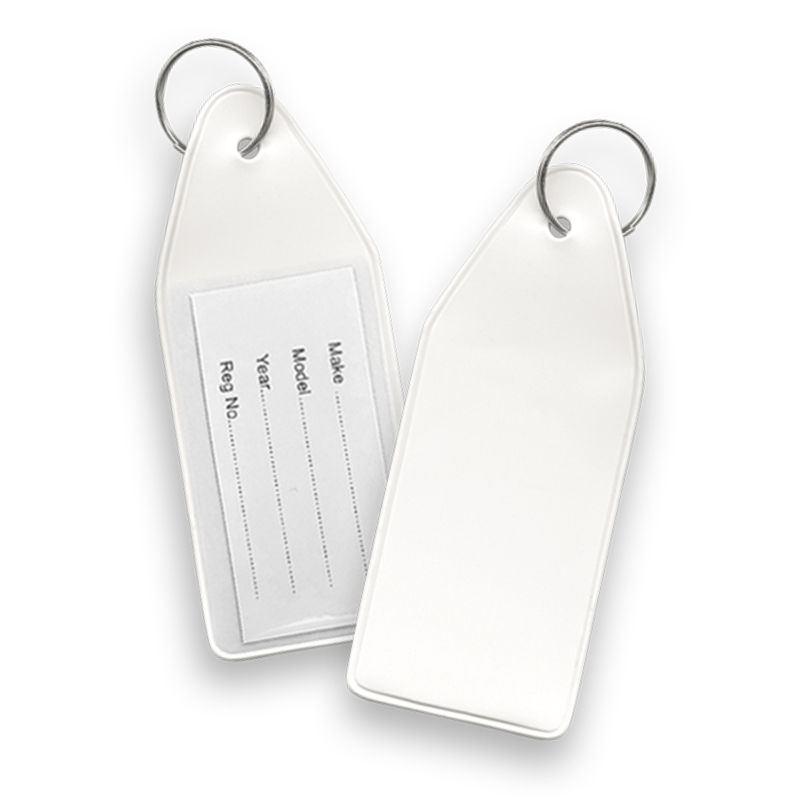 Key Tag - Vinyl 8.3cm White (Set of 10)