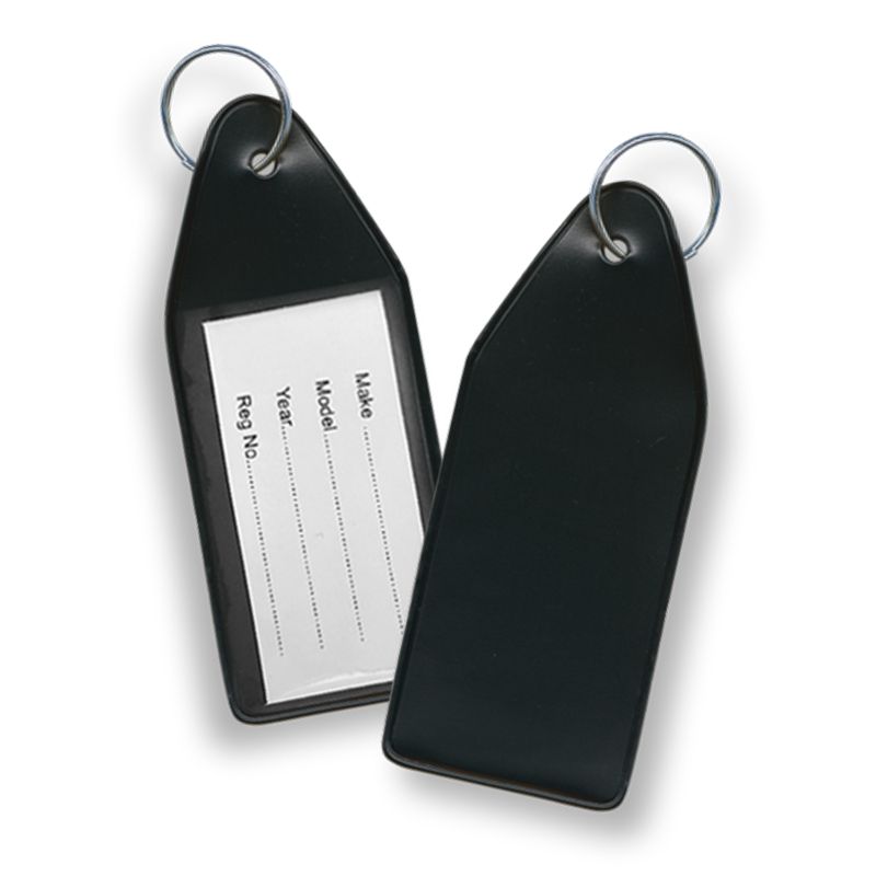 Key Tag - Vinyl 8.3cm Black (Set of 10)
