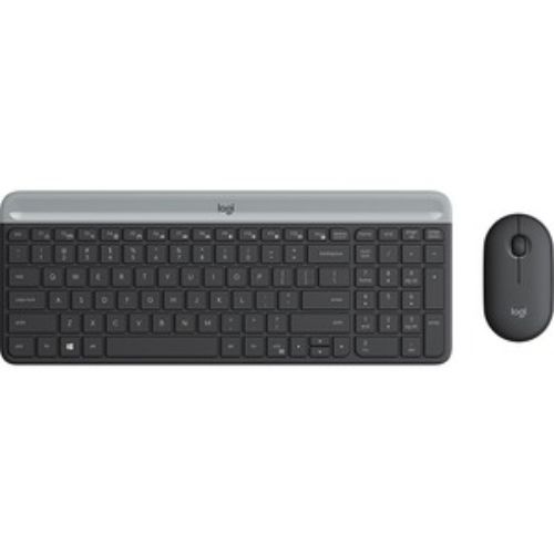 Logitech MK470 Slim Wireless Combo - Minimalist USB RF Keyboard and Mouse for Efficient Workspace