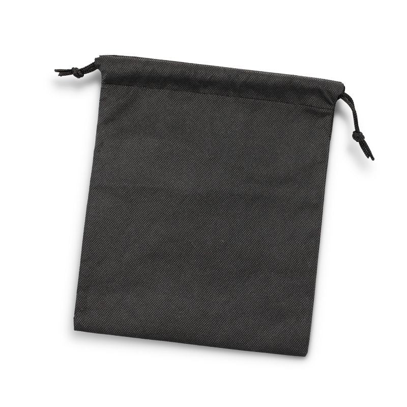Drawstring Gift Bag - Medium 25.3cm Black (Set of 10)