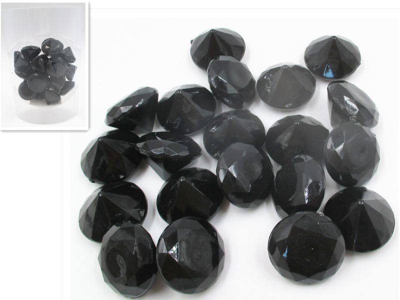 Solid Plastic Cystals - Black (12 Packs)