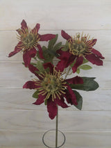 Artificial Passion Fruit Flower Spray (Red)