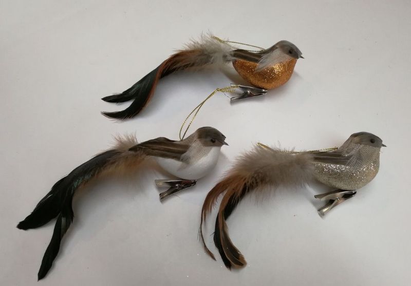 Ornament - Brown Natural Bird (Set of 12 Assorted)