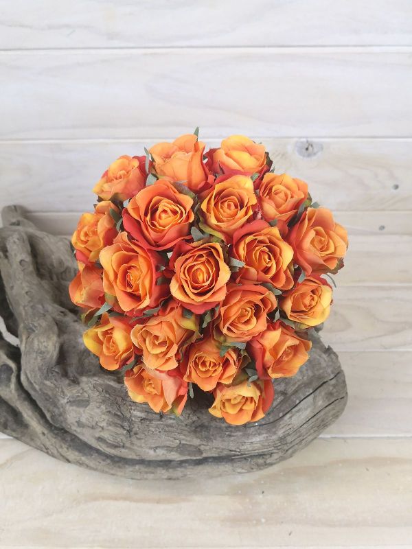 Artificial Rose Bud Posy x 20 (Orange)