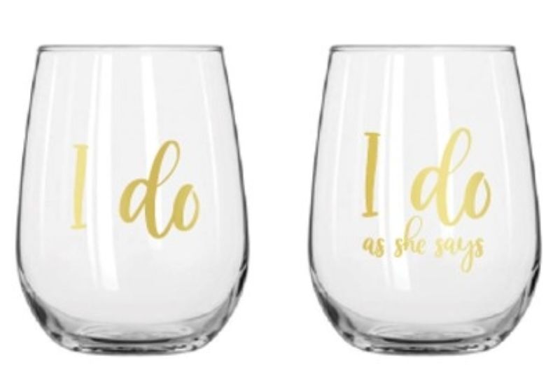Stemless Wine Glass Set - I Do (430ml)