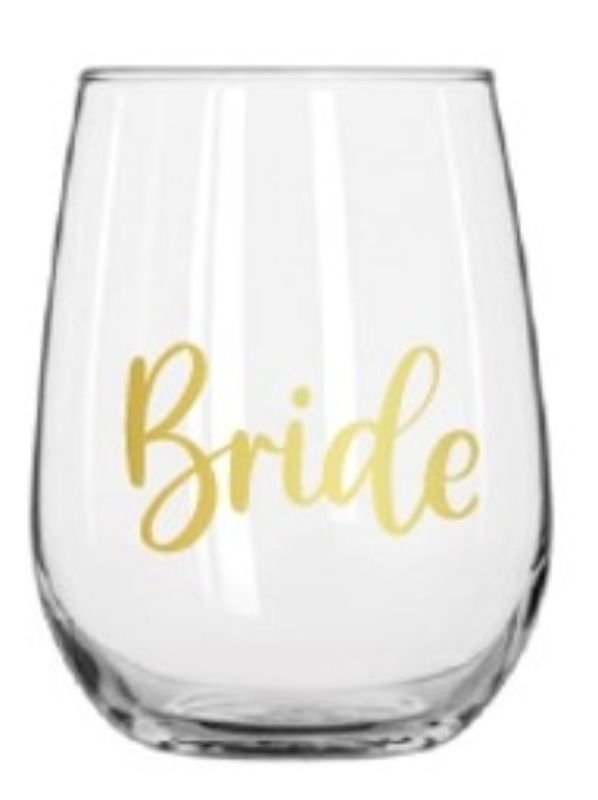 Stemless Wine Glass - Bride (430ml)