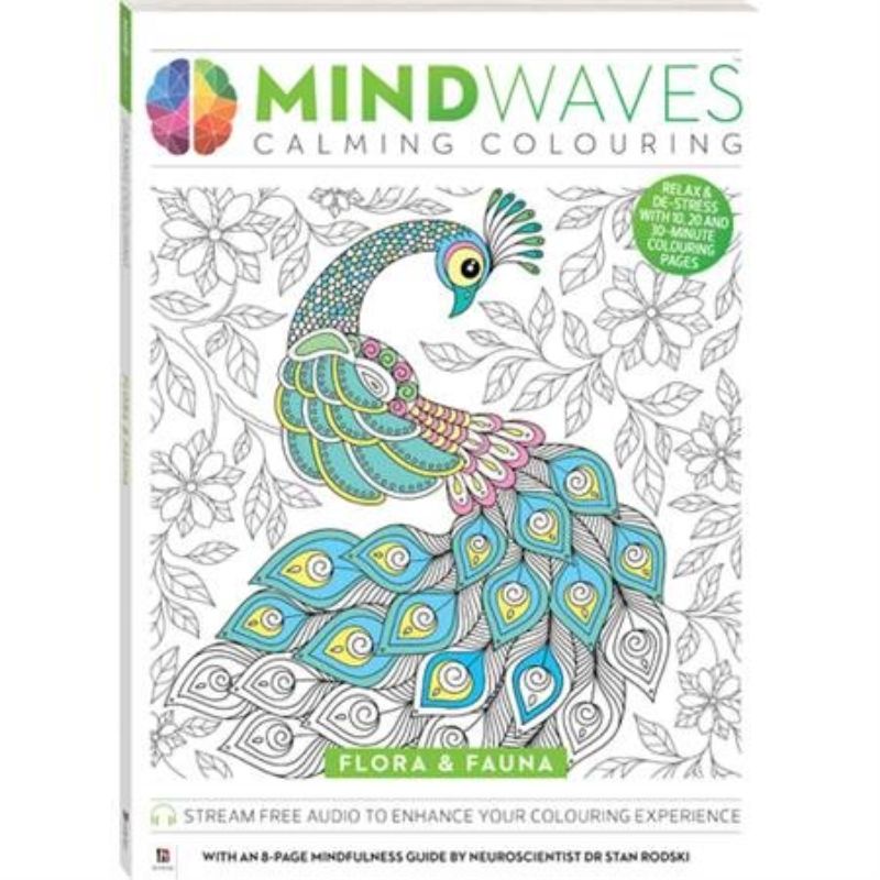 Colouring Book - Mindwaves Calming Flora & Fauna (29.6cm)