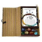 Chakra Stone Bracelet Set -  Meditation Charm/Chakra Tumbles
