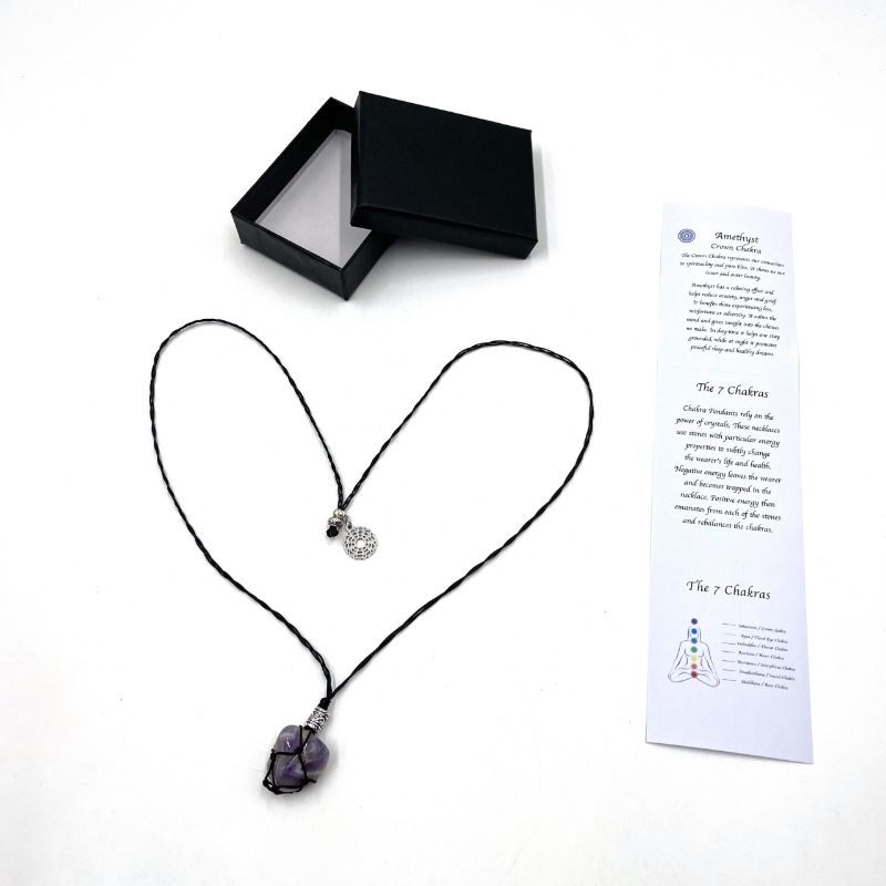 Necklace - Braided Stone Amethyst