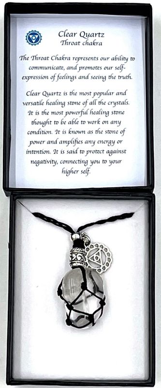 Necklace - Braided Stone Clear Quartz