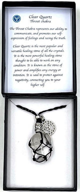 Necklace - Braided Stone Clear Quartz