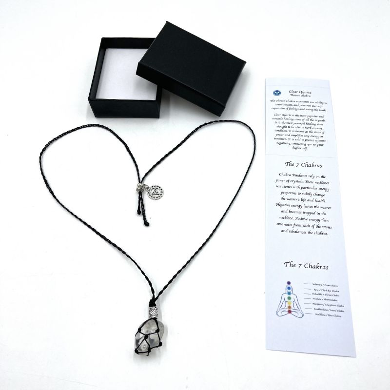 Necklace - Braided Stone Clear Quartz
