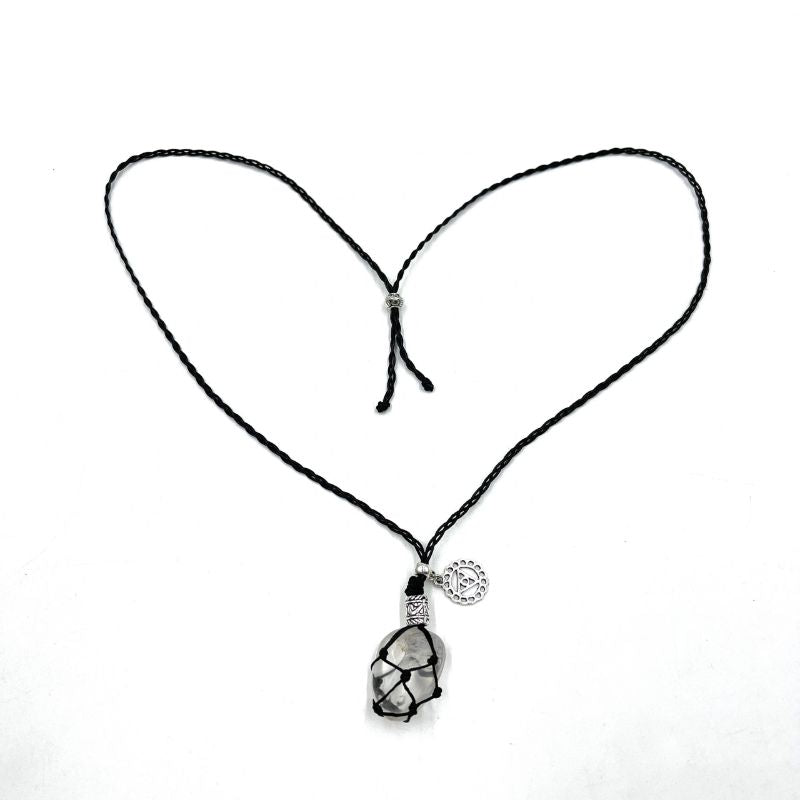 Necklace - Braided Stone Clear Quartz
