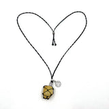 Necklace - Braided Stone Honey Jasper