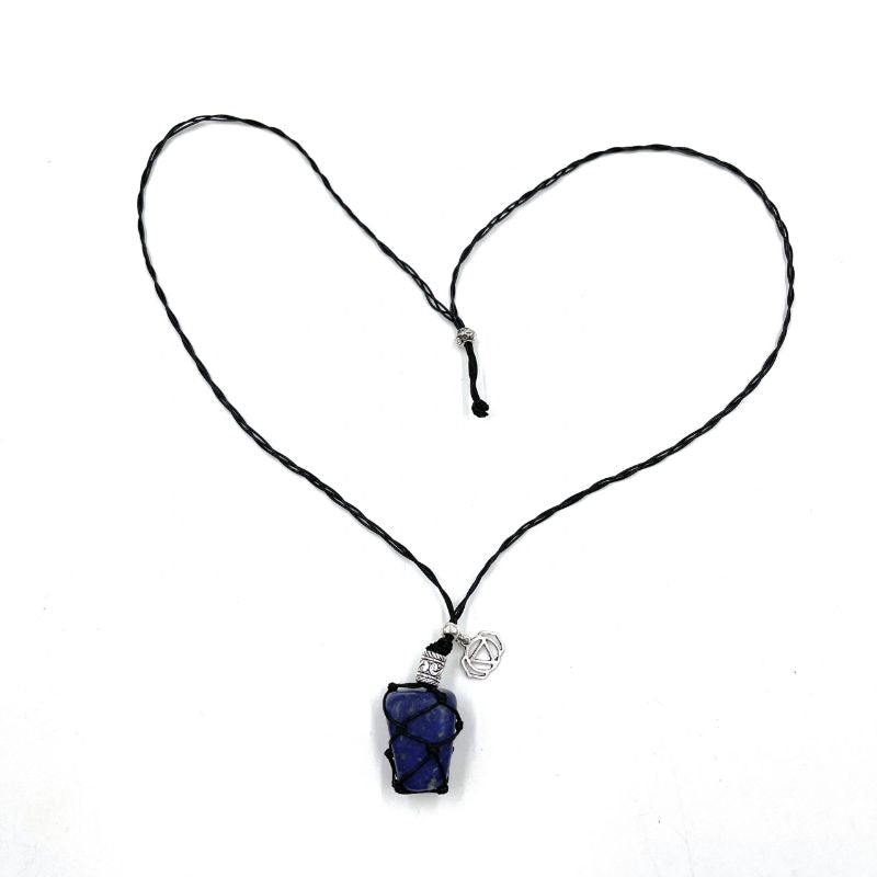 Necklace - Braided Stone Lapis Lazuli