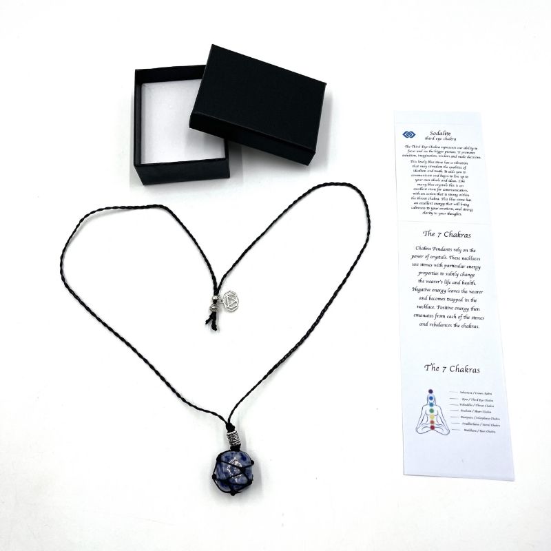 Necklace - Braided Stone Sodalite