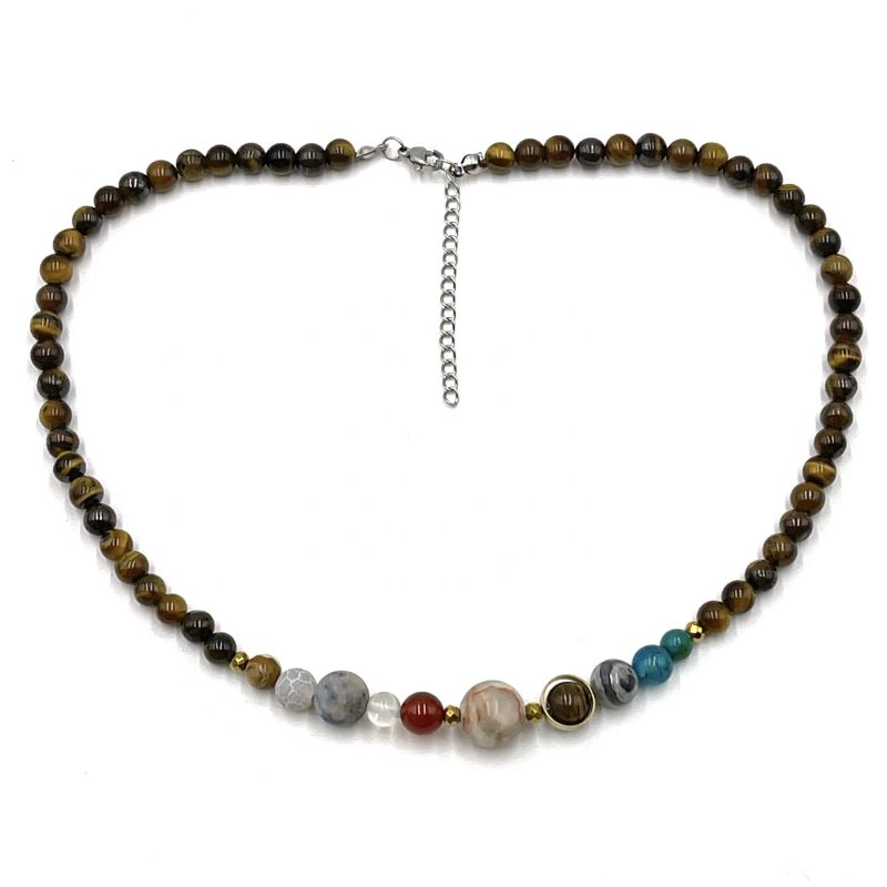 Solar System Necklace - Tiger Eye
