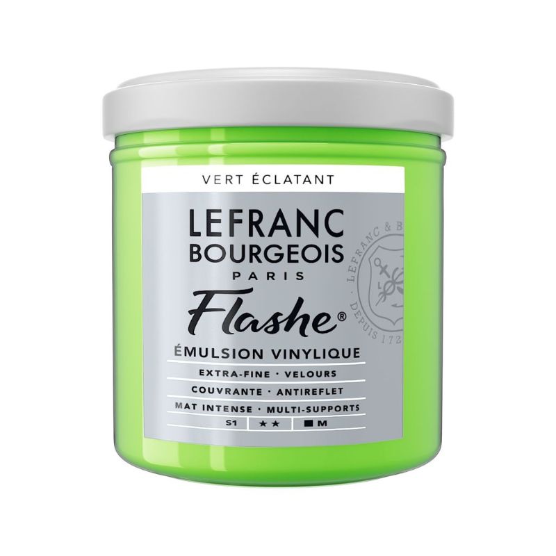 LEFRANC & BOURGEOIS FLASHE ACRYLIC PAINT 125ML - BRIGHT GREEN 554 S1