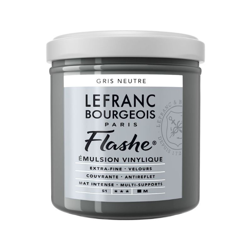 LEFRANC & BOURGEOIS FLASHE ACRYLIC PAINT 125ML - NEUTRAL GREY 258 S1